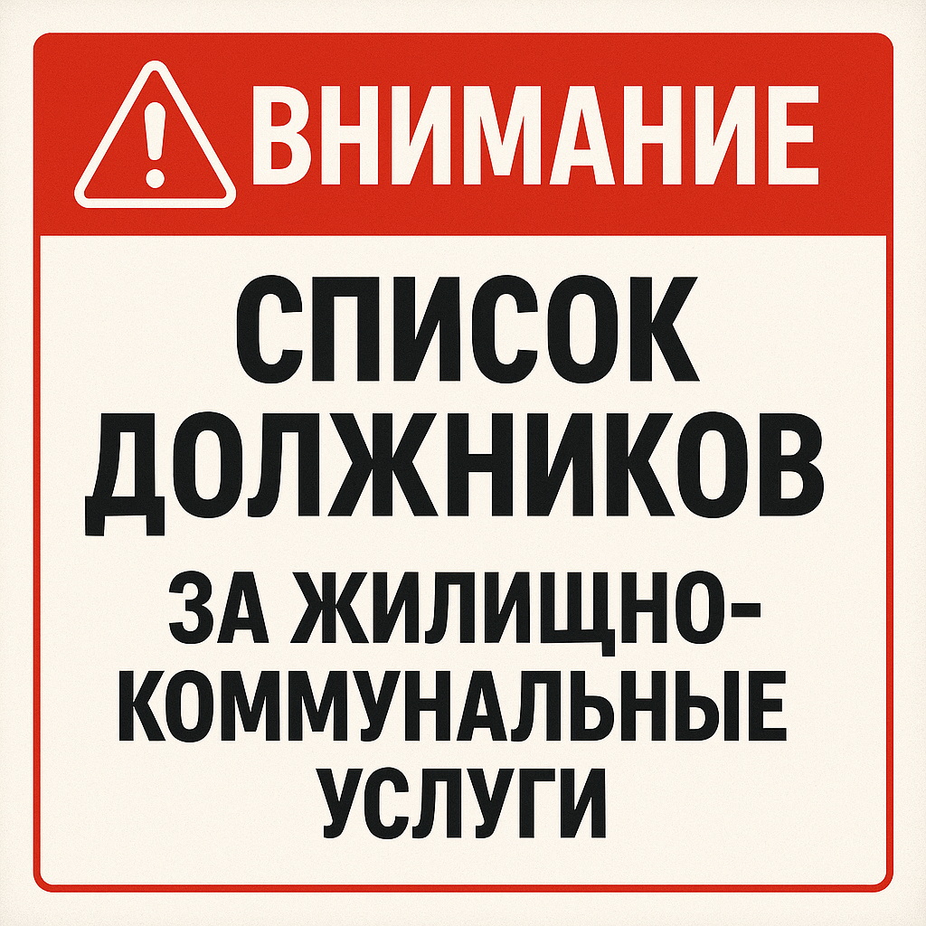 Список должников за ЖКУ с данными на Июнь 2025 года