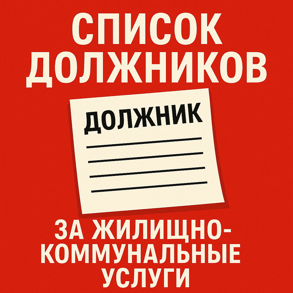 Список должников за ЖКУ с данными на Июль 2025 года